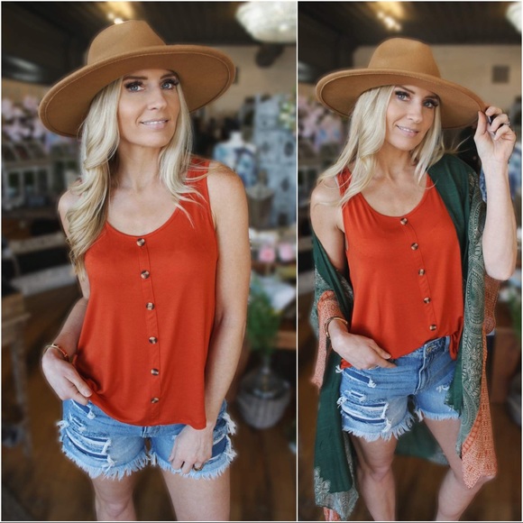 Out And About Tank Top-Bright Rust - Picture 3 of 6